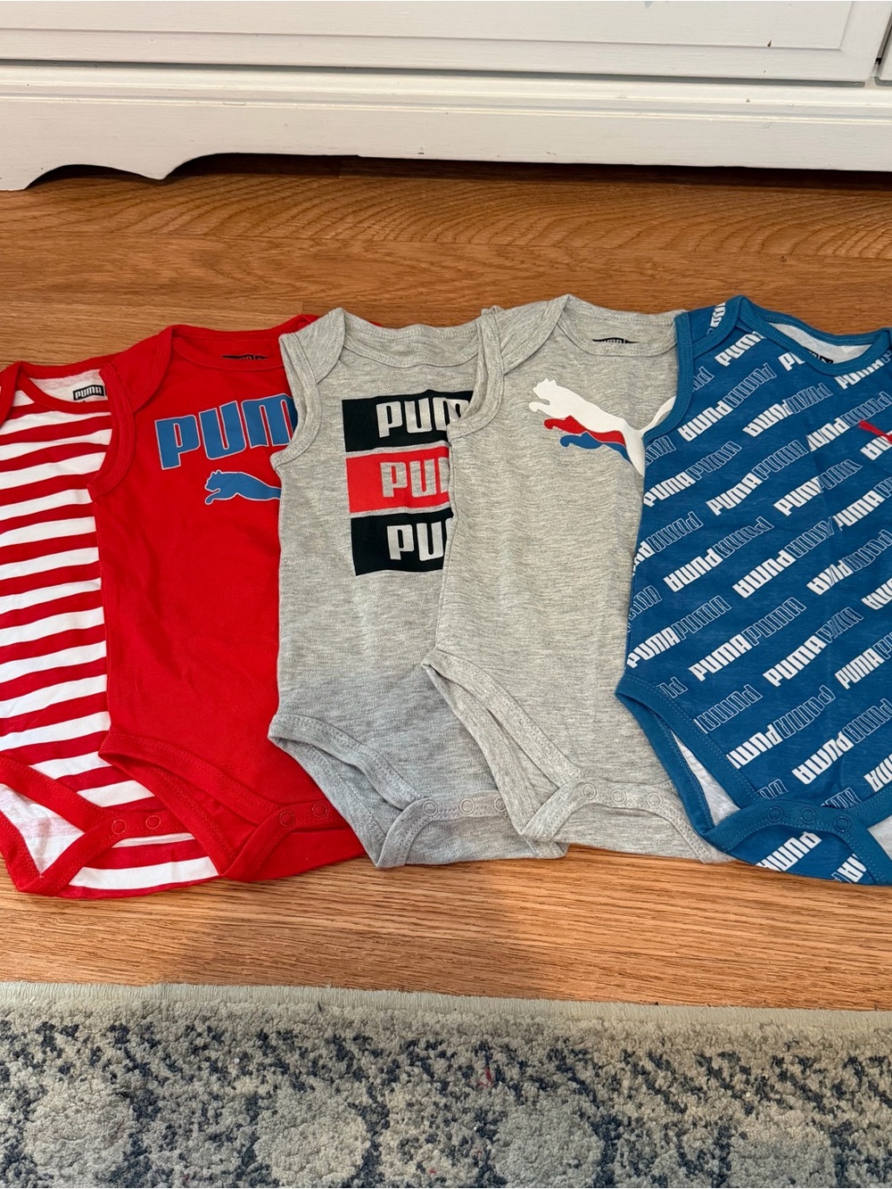 5 Puma 6-9 Month Onesies